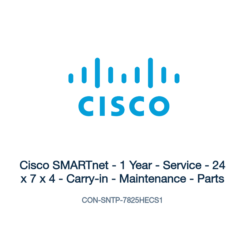 CON-SNTP-7825HECS1: Cisco SMARTnet - 1 Year - Service - 24 x 7 x 4 - Carry-in -