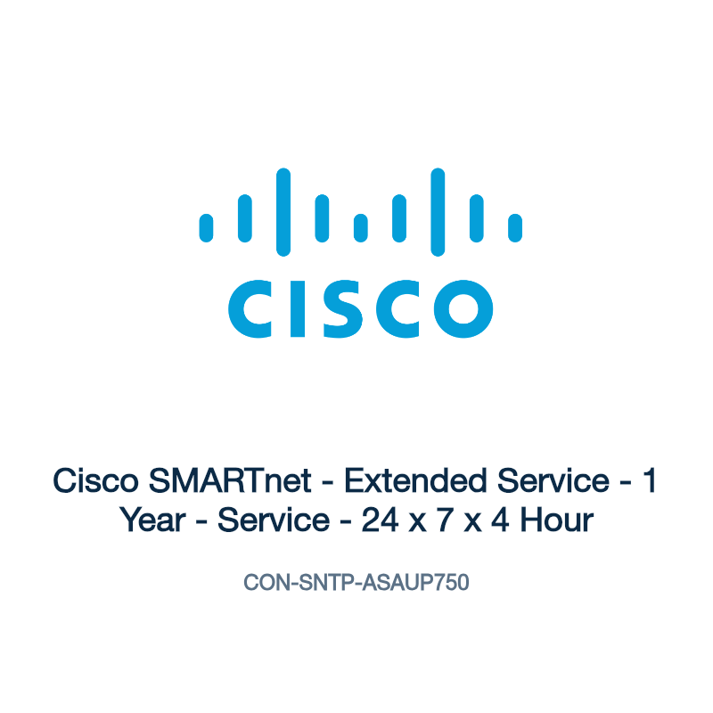 CON-SNTP-ASAUP750: Cisco SMARTnet - Extended Service - 1 Year - Service - 24 x 7 x 4 Hour