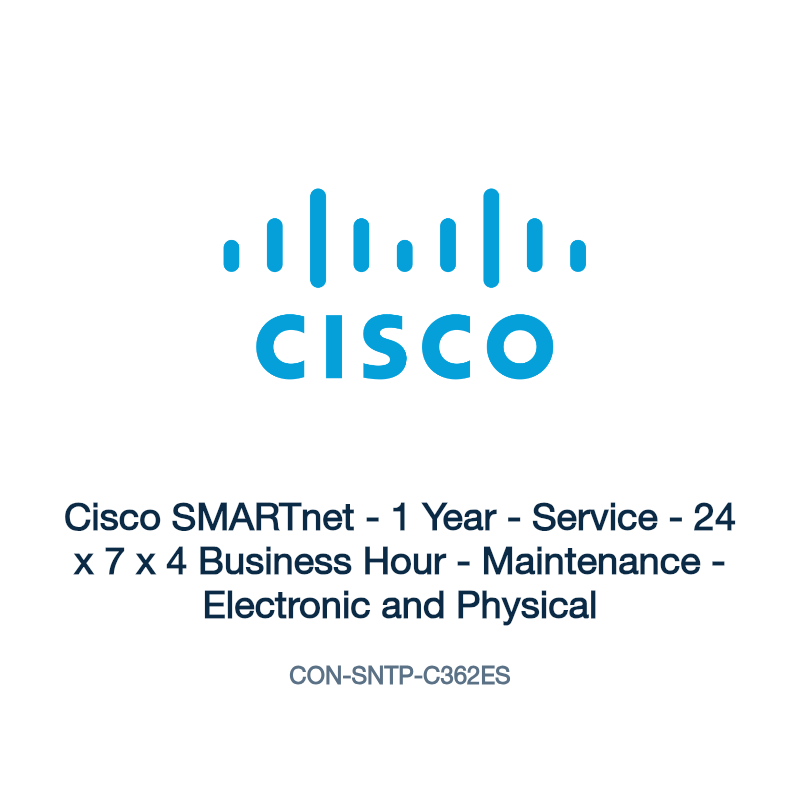 CON-SNTP-C362ES: Cisco SMARTnet - 1 Year - Service - 24 x 7 x 4 Business Hour -