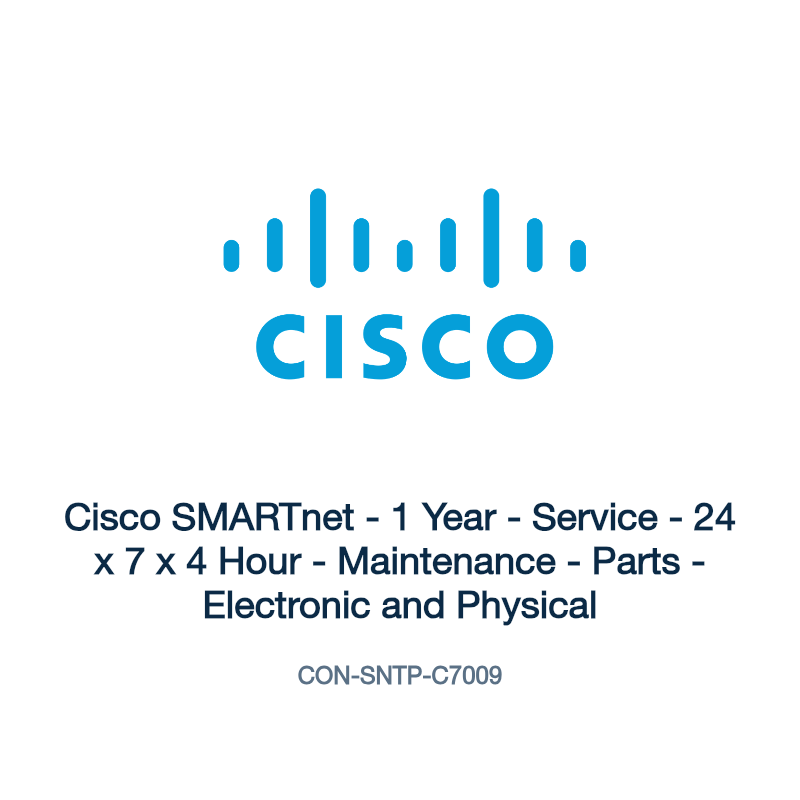 CON-SNTP-C7009: Cisco SMARTnet - 1 Year - Service - 24 x 7 x 4 Hour - Maintenance -