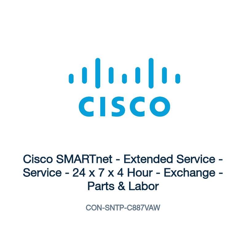 CON-SNTP-C887VAW: Cisco SMARTnet - Extended Service - Service - 24 x 7 x 4 Hour -