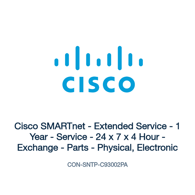 CON-SNTP-C93002PA: Cisco SMARTnet - Extended Service - 1 Year - Service - 24 x 7 x 4 Hour