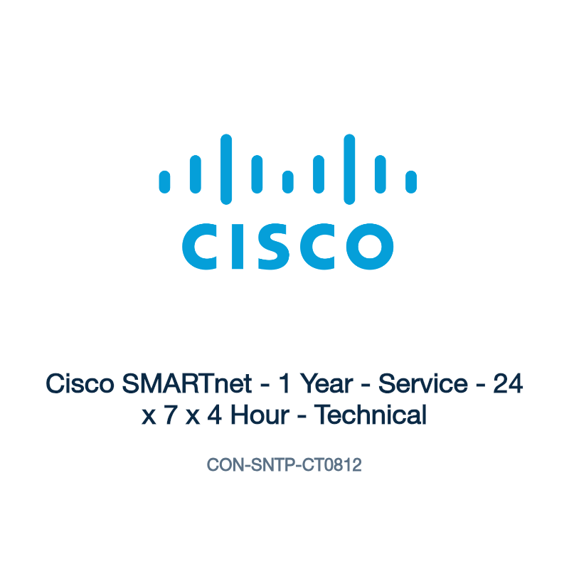 CON-SNTP-CT0812: Cisco SMARTnet - 1 Year - Service - 24 x 7 x 4 Hour - Technical