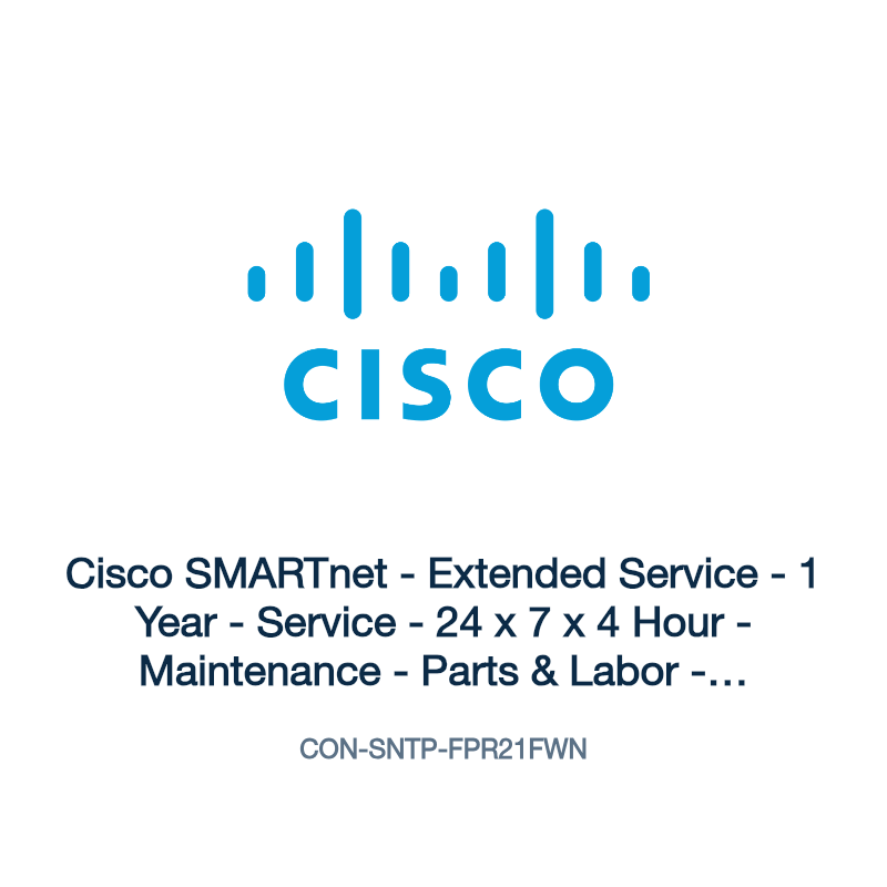 CON-SNTP-FPR21FWN: Cisco SMARTnet - Extended Service - 1 Year - Service - 24 x 7 x 4 Hour