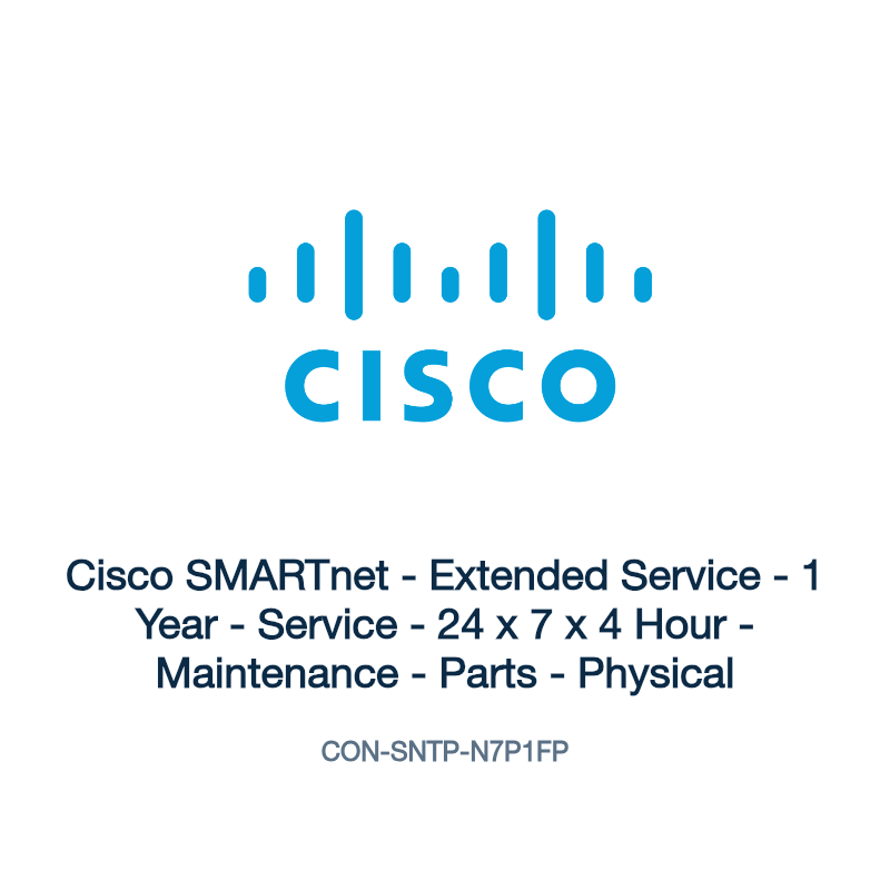 CON-SNTP-N7P1FP: Cisco SMARTnet - Extended Service - 1 Year - Service - 24 x 7 x 4 Hour