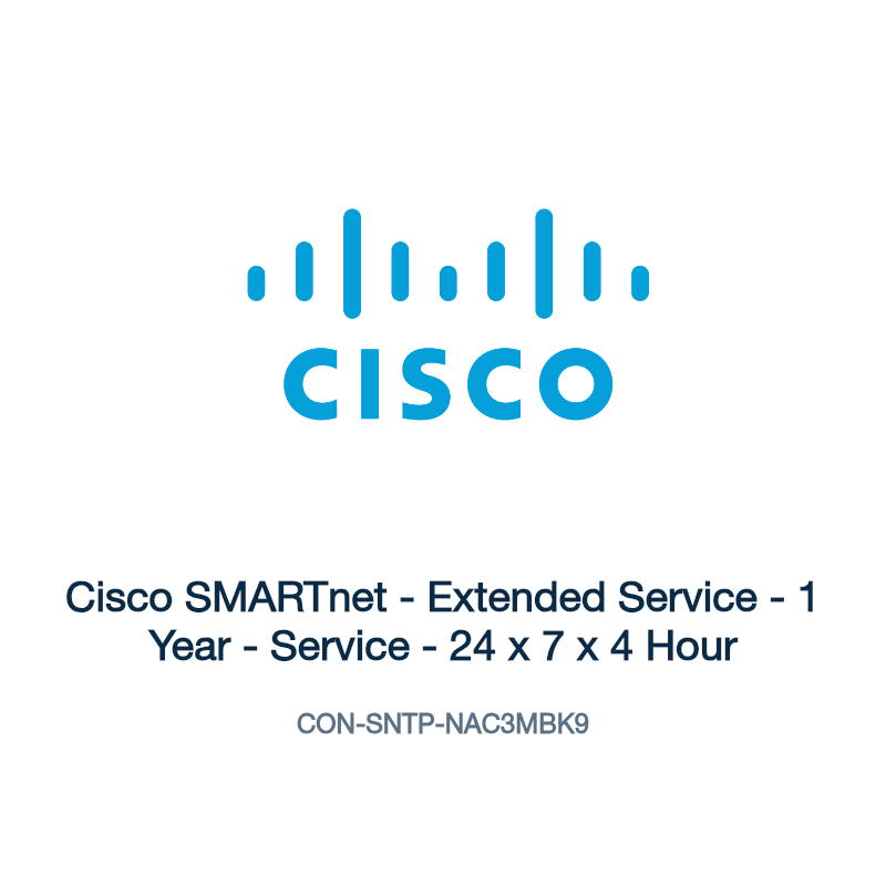 CON-SNTP-NAC3MBK9: Cisco SMARTnet - Extended Service - 1 Year - Service - 24 x 7 x 4 Hour