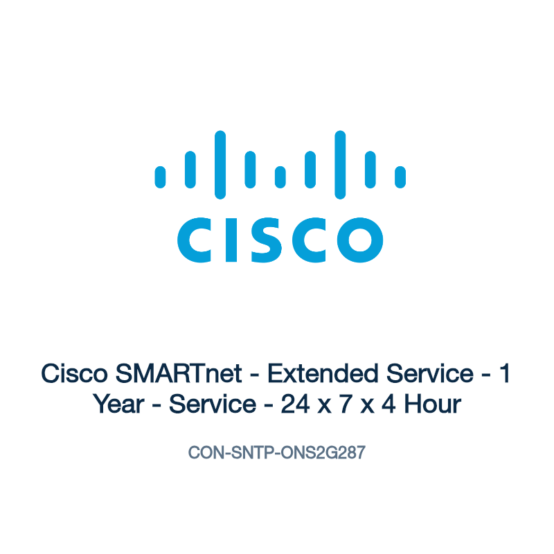 CON-SNTP-ONS2G287: Cisco SMARTnet - Extended Service - 1 Year - Service - 24 x 7 x 4 Hour