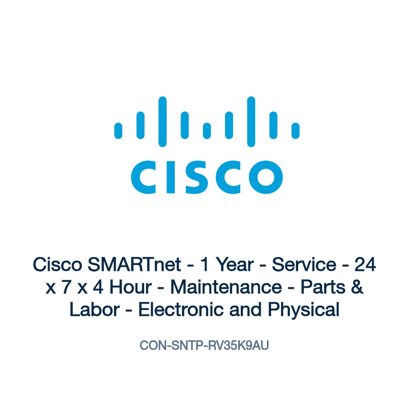 CON-SNTP-RV35K9AU: Cisco SMARTnet - 1 Year - Service - 24 x 7 x 4 Hour - Maintenance
