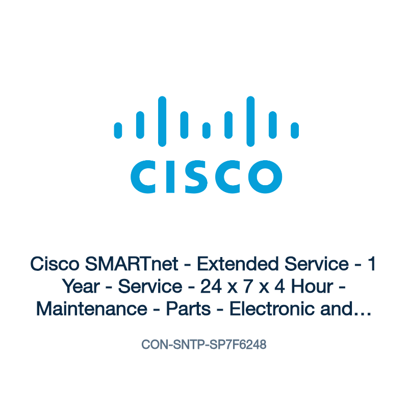 CON-SNTP-SP7F6248: Cisco SMARTnet - Extended Service - 1 Year - Service - 24 x 7 x 4 Hour