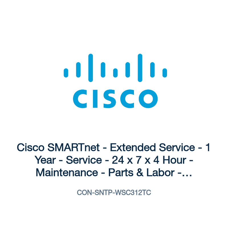 CON-SNTP-WSC312TC: Cisco SMARTnet - Extended Service - 1 Year - Service - 24 x 7 x 4 Hour