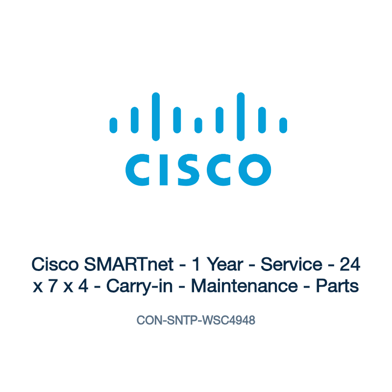 CON-SNTP-WSC4948: Cisco SMARTnet - 1 Year - Service - 24 x 7 x 4 - Carry-in -