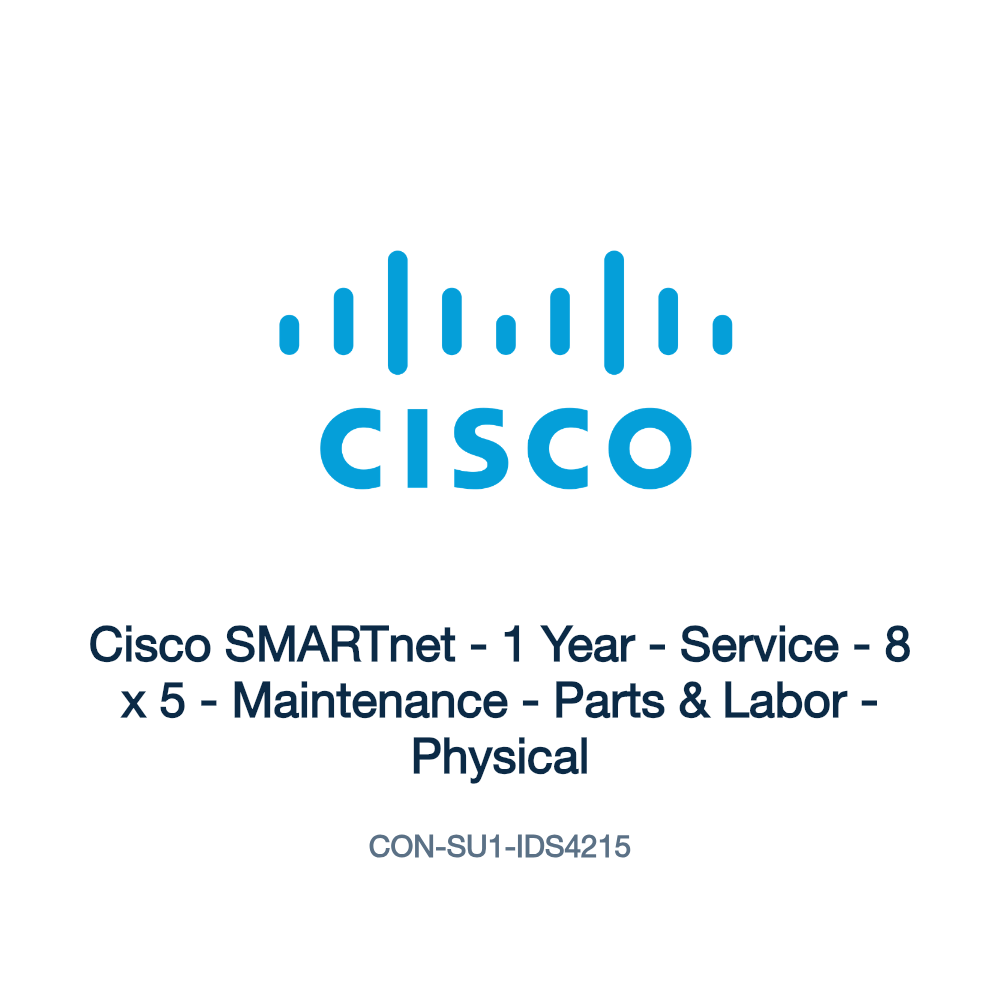 CON-SU1-IDS4215: Cisco SMARTnet - 1 Year - Service - 8 x 5 - Maintenance - Parts &