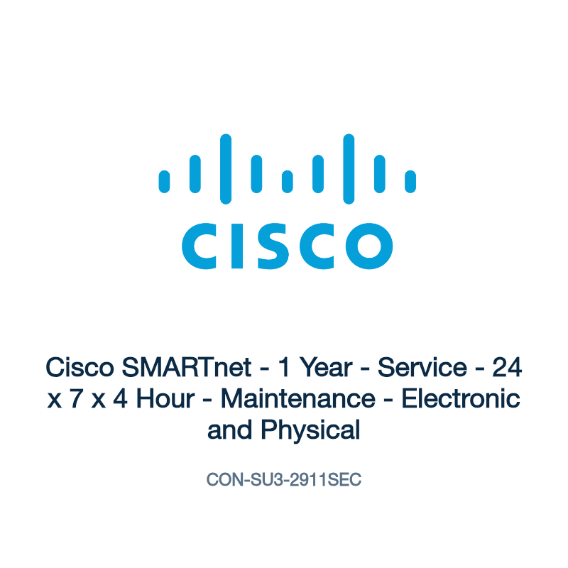 CON-SU3-2911SEC: Cisco SMARTnet - 1 Year - Service - 24 x 7 x 4 Hour - Maintenance