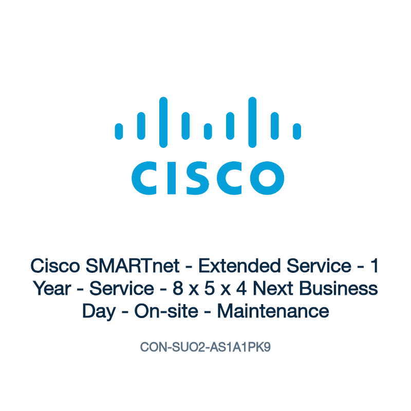 CON-SUO2-AS1A1PK9: Cisco SMARTnet - Extended Service - 1 Year - Service