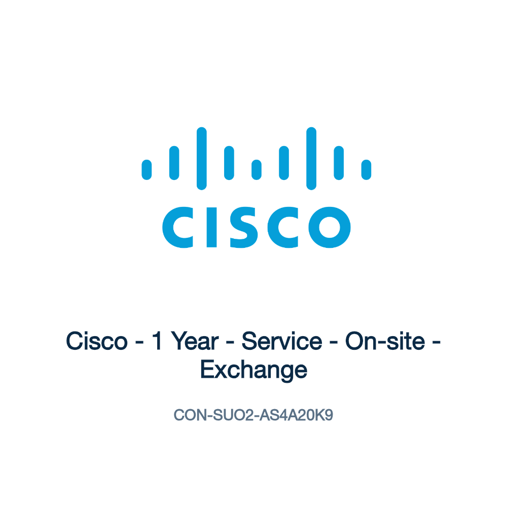 CON-SUO2-AS4A20K9: Cisco - 1 Year - Service - On-site - Exchange