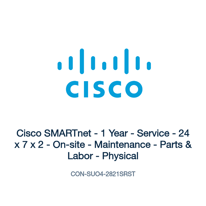 CON-SUO4-2821SRST: Cisco SMARTnet - 1 Year - Service - 24 x 7 x 2 - On-site - Maintenance