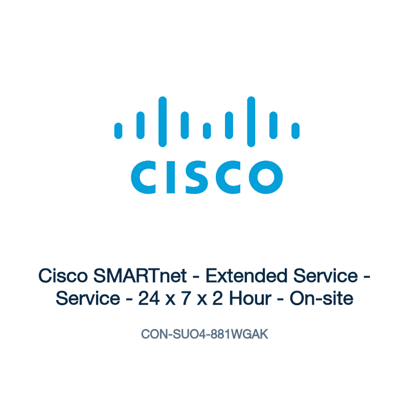 CON-SUO4-881WGAK: Cisco SMARTnet - Extended Service - Service - 24 x 7 x 2 Hour -