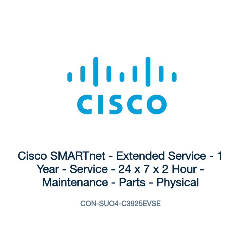 CON-SUO4-C3925EVSE: Cisco SMARTnet - Extended Service - 1 Year - Service - 24 x 7 x 2 Hour