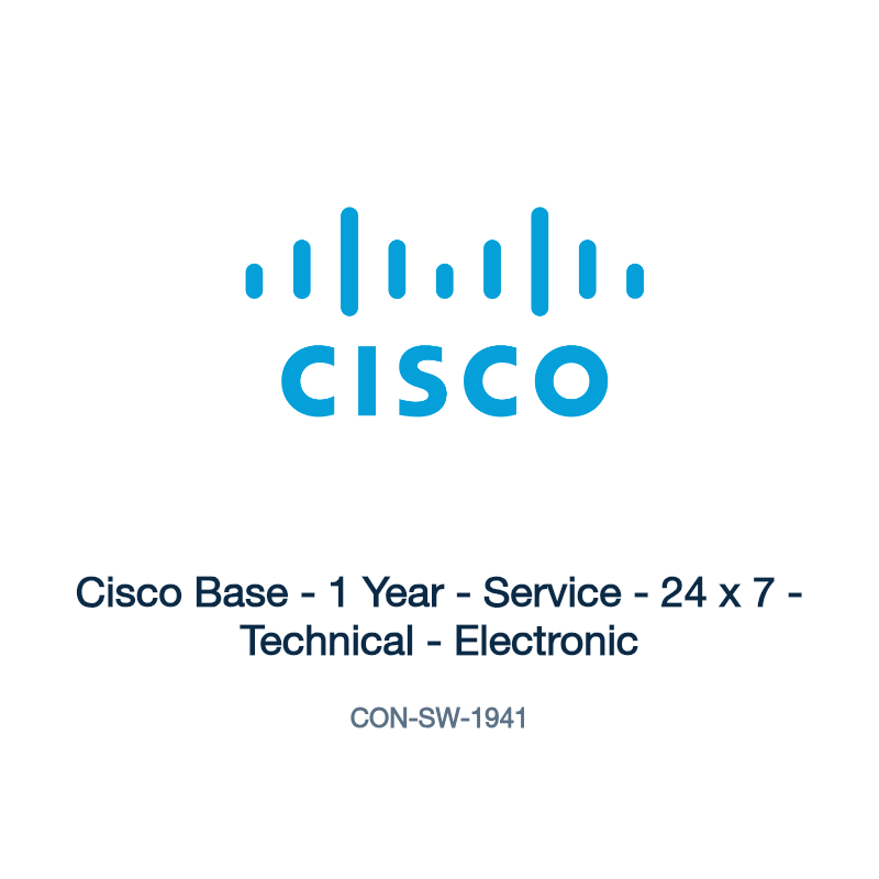 CON-SW-1941: Cisco Base - 1 Year - Service - 24 x 7 - Technical - Electronic