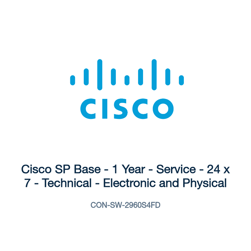 CON-SW-2960S4FD: Cisco SP Base - 1 Year - Service - 24 x 7 - Technical - Electronic