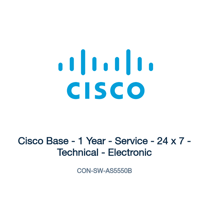 CON-SW-AS5550B: Cisco Base - 1 Year - Service - 24 x 7 - Technical - Electronic