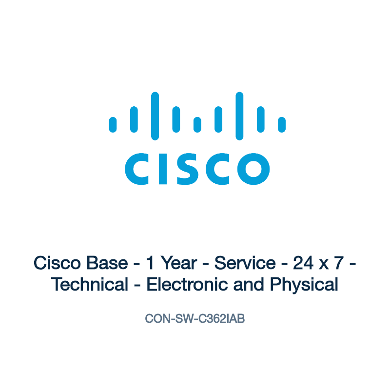 CON-SW-C362IAB: Cisco Base - 1 Year - Service - 24 x 7 - Technical - Electronic and