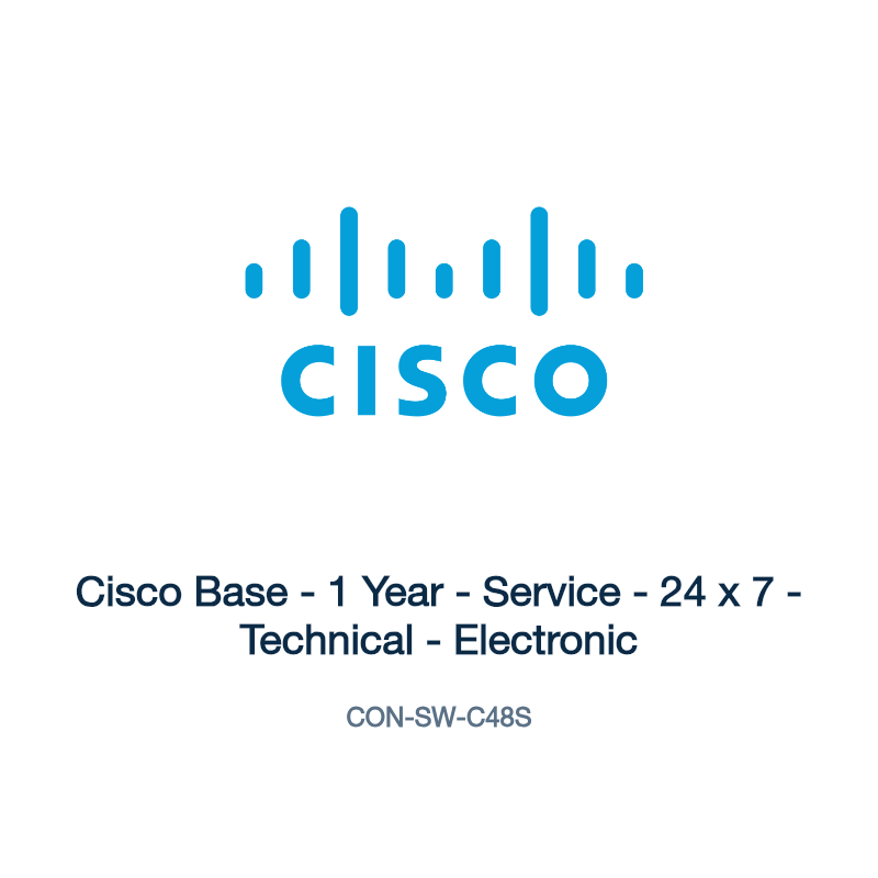 CON-SW-C48S: Cisco Base - 1 Year - Service - 24 x 7 - Technical - Electronic