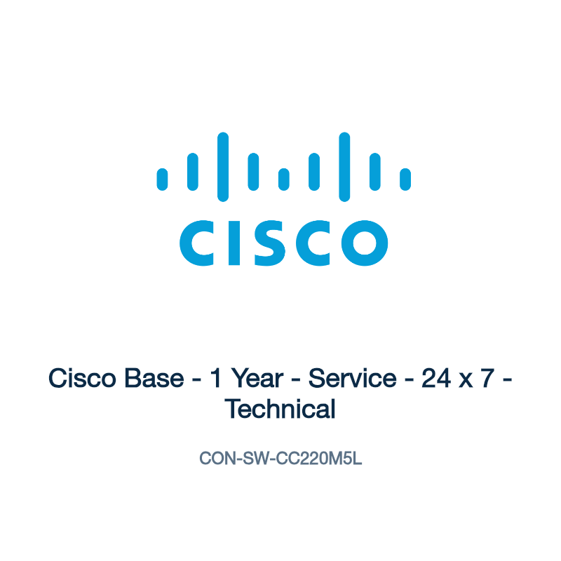 CON-SW-CC220M5L: Cisco Base - 1 Year - Service - 24 x 7 - Technical