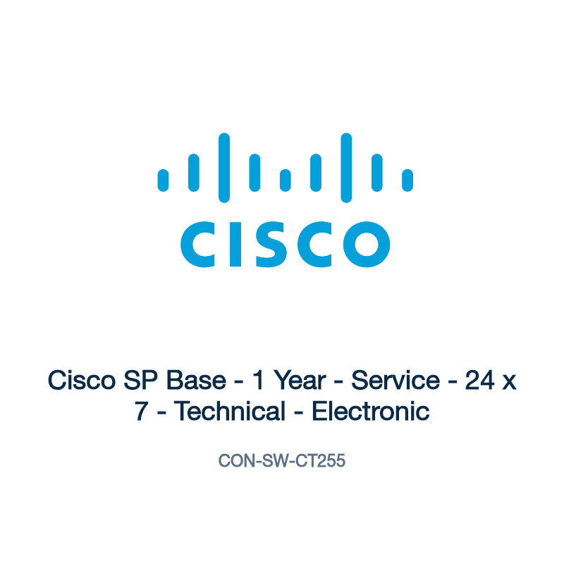 CON-SW-CT255: Cisco SP Base - 1 Year - Service - 24 x 7 - Technical - Electronic