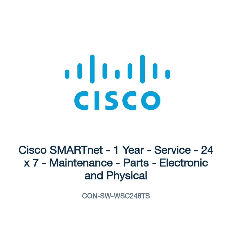 CON-SW-WSC248TS: Cisco SMARTnet - 1 Year - Service - 24 x 7 - Maintenance - Parts