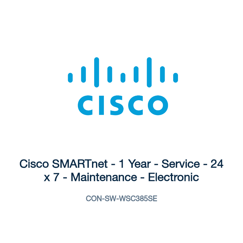 CON-SW-WSC385SE: Cisco SMARTnet - 1 Year - Service - 24 x 7 - Maintenance - Electronic