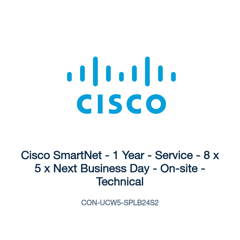 CON-UCW5-SPLB24S2: Cisco SmartNet - 1 Year - Service - 8 x 5 x Next Business Day -