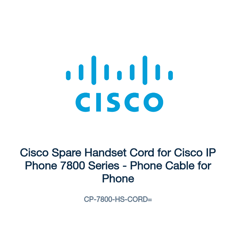CP-7800-HS-CORD=: Cisco Spare Handset Cord for Cisco IP Phone 7800 Series