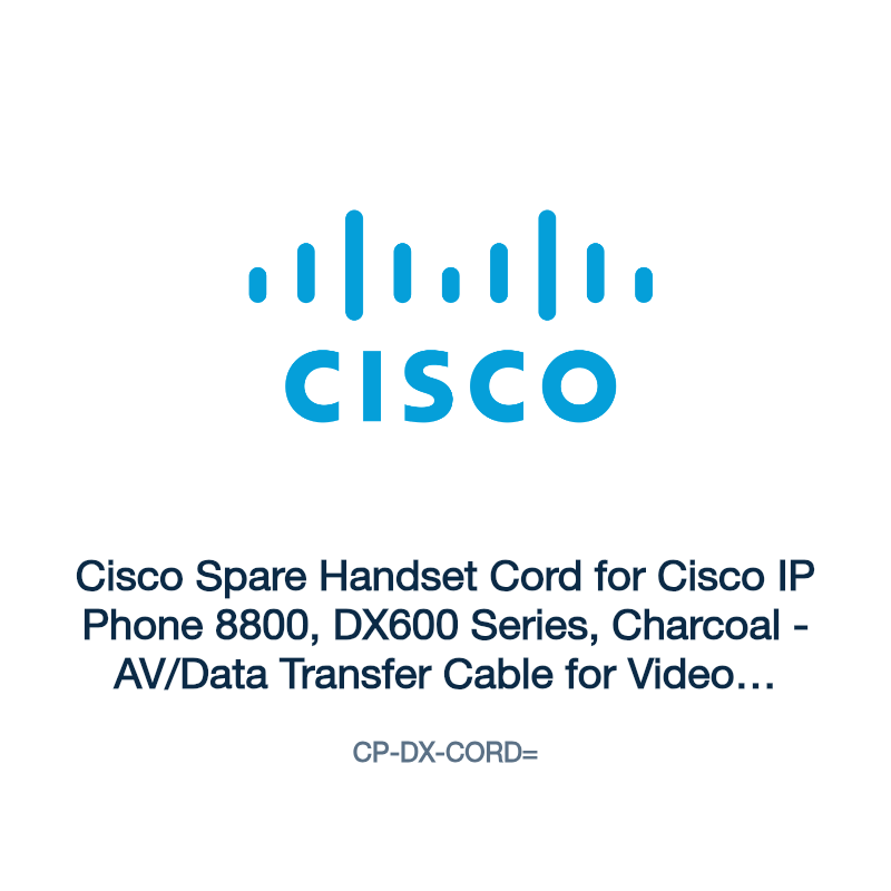 CP-DX-CORD=: Cisco Spare Handset Cord for Cisco IP Phone 8800, DX600 Series