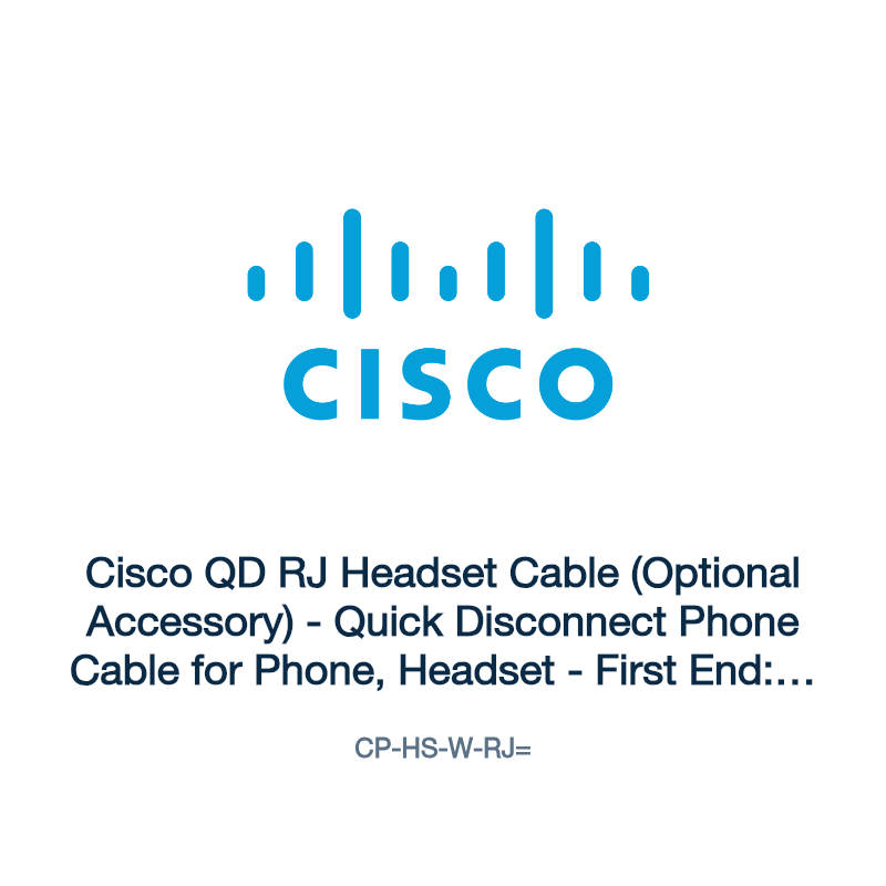 CP-HS-W-RJ=: Cisco QD RJ Headset Cable (Optional Accessory)