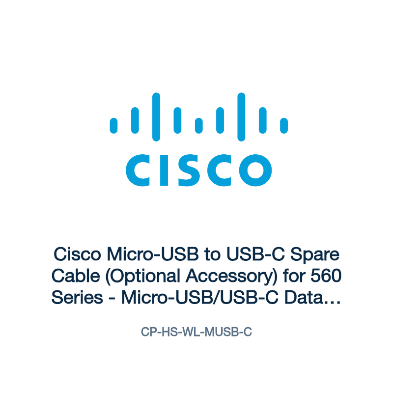 CP-HS-WL-MUSB-C: Cisco Micro-USB to USB-C Spare Cable (Optional Accessory) for 560