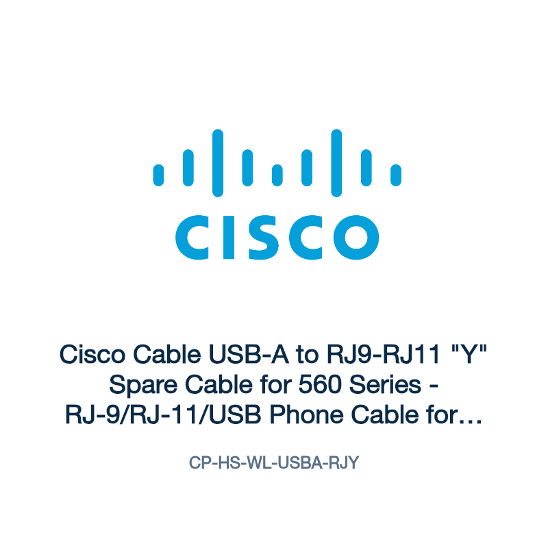 CP-HS-WL-USBA-RJY: Cisco Cable USB-A to RJ9-RJ11 "Y" Spare Cable for 560 Series