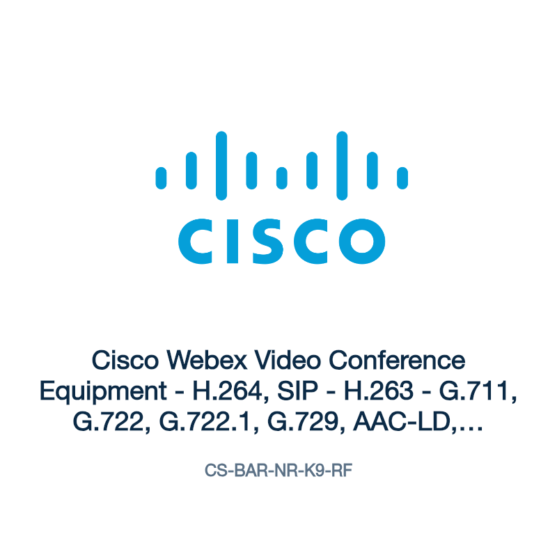 CS-BAR-NR-K9-RF: Cisco Webex Video Conference Equipment