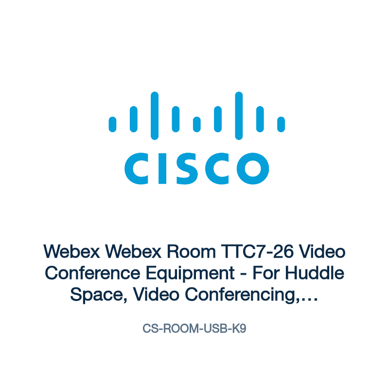 Webex Webex Room TTC7-26 Video Conference Equipment - For Huddle Space, Video Conferencing, Presentation - CMOS - 3840 x 2160 Video (Live) - H.245, H.323, SIP - 4K UHD - 60 fps - H.264, H.265, H.239, 