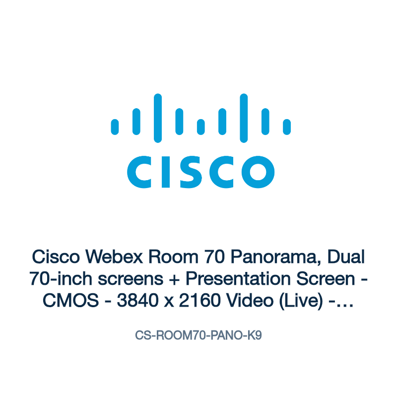 CS-ROOM70-PANO-K9: Cisco Webex Room 70 Panorama, Dual 70-inch screens + Presentation