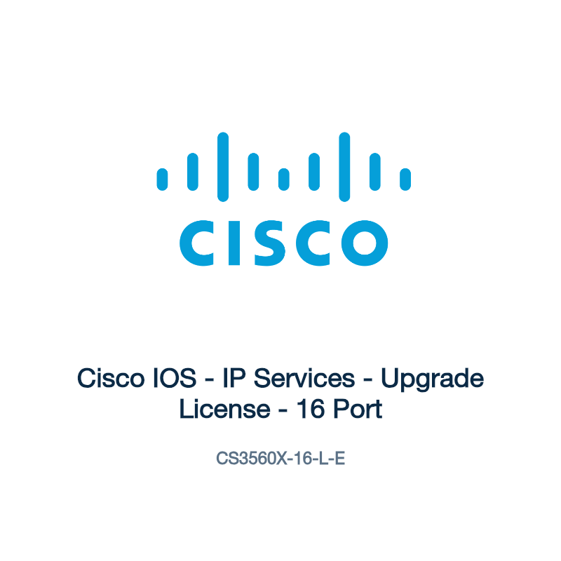 CS3560X-16-L-E: Cisco IOS - IP Services - Upgrade License - 16 Port