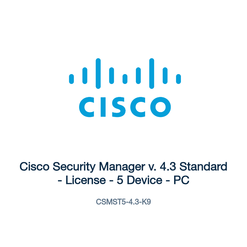 CSMST5-4.3-K9: Cisco Security Manager v. 4.3 Standard
