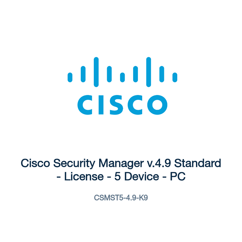 CSMST5-4.9-K9: Cisco Security Manager v.4.9 Standard