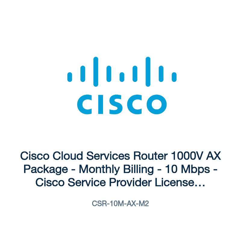 CSR-10M-AX-M2: Cisco Cloud Services Router 1000V AX Package