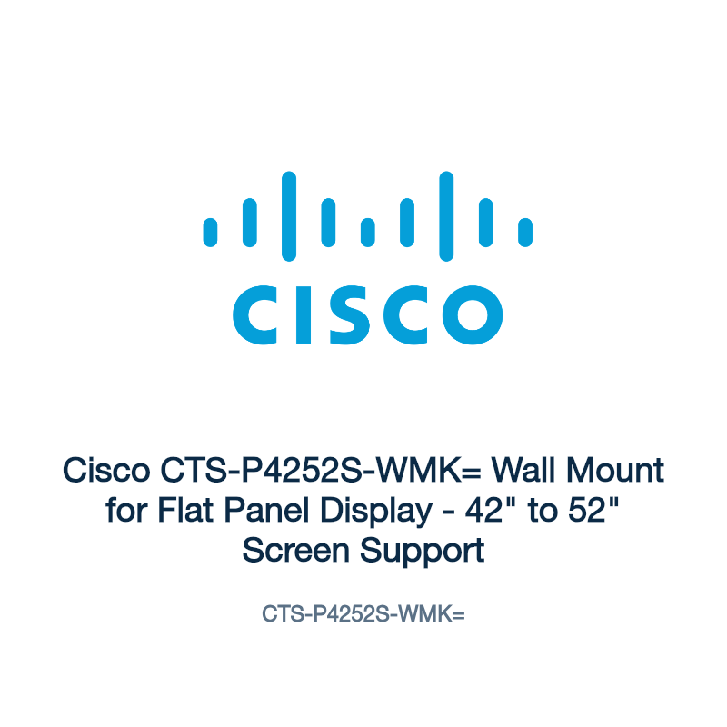 CTS-P4252S-WMK=: Cisco CTS-P4252S-WMK= Wall Mount for Flat Panel Display