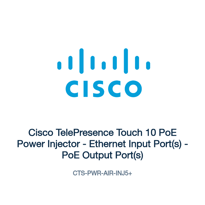 CTS-PWR-AIR-INJ5+: Cisco TelePresence Touch 10 PoE Power Injector