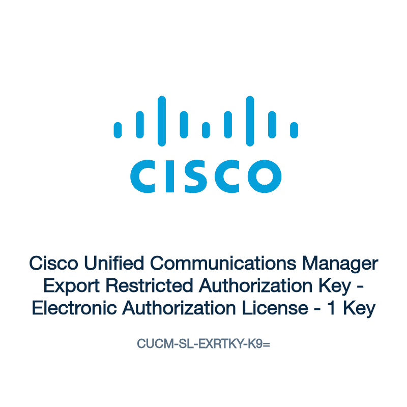 CUCM-SL-EXRTKY-K9=: Cisco Unified Communications Manager Export Restricted Authorization