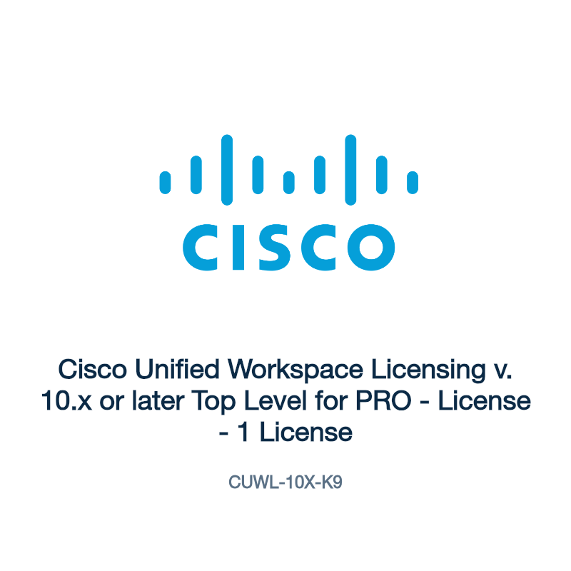 CUWL-10X-K9: Cisco Unified Workspace Licensing v. 10.x or later Top Level for PRO