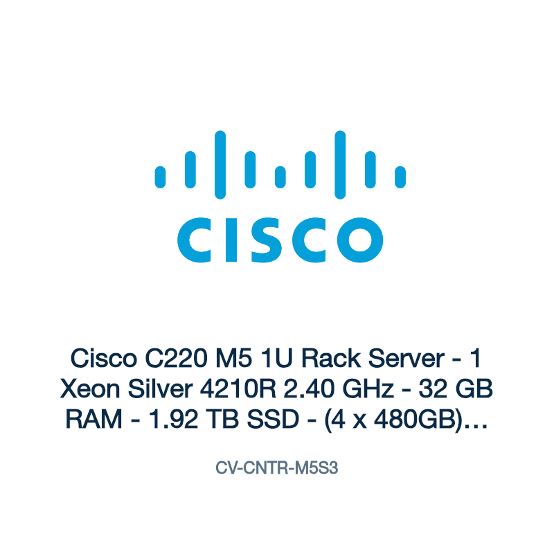 CV-CNTR-M5S3: Cisco C220 M5 1U Rack Server