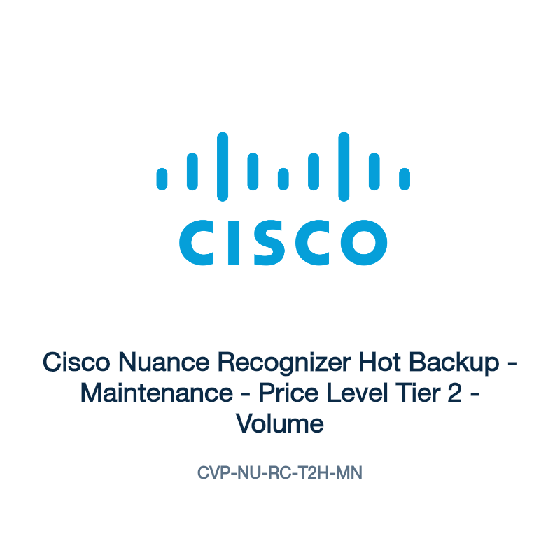 CVP-NU-RC-T2H-MN: Cisco Nuance Recognizer Hot Backup